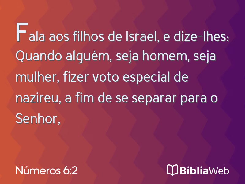 Números 6:2 em imagem para compartilhar