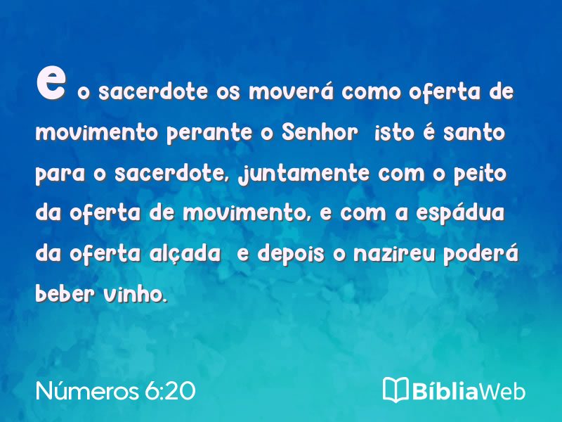 Números 6:20 em imagem para compartilhar