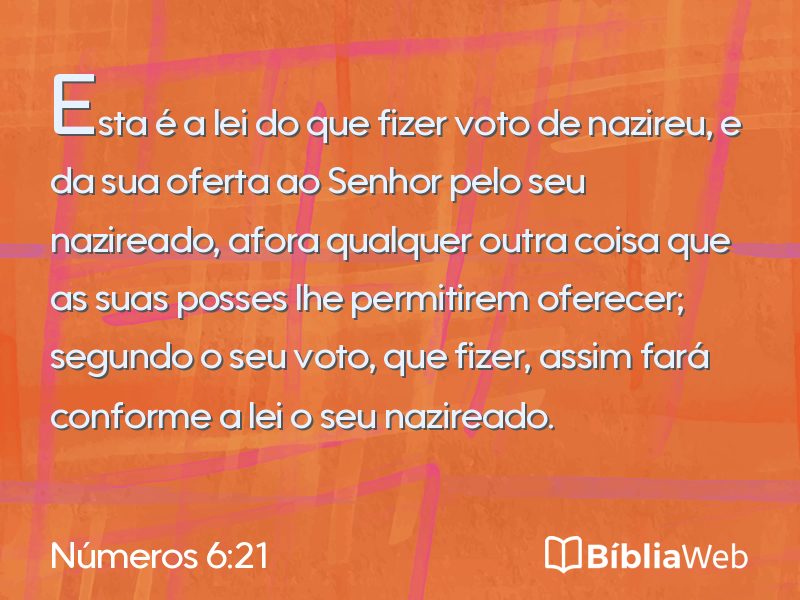 Números 6:21 em imagem para compartilhar