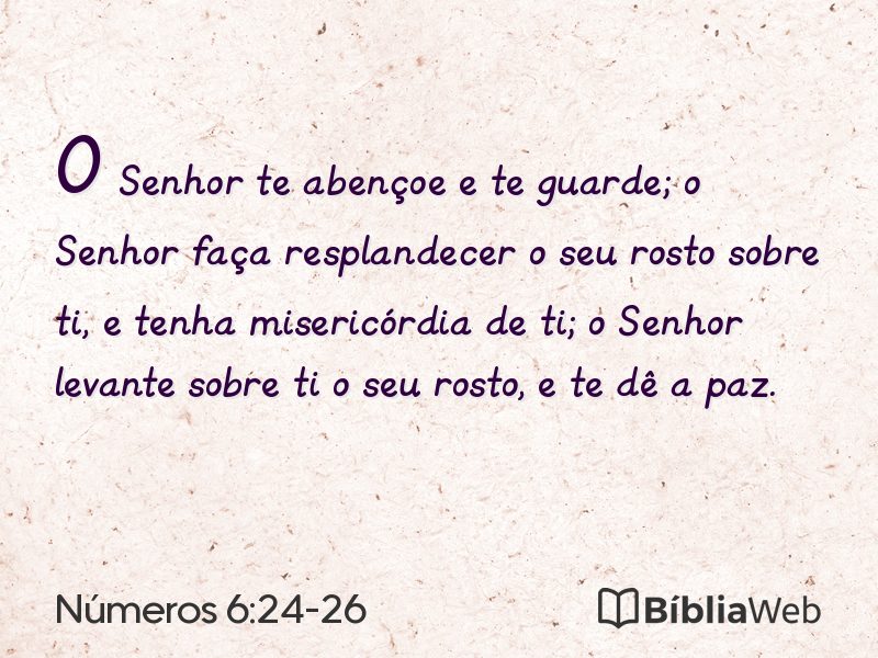 Números 6:24-26 em imagem para compartilhar