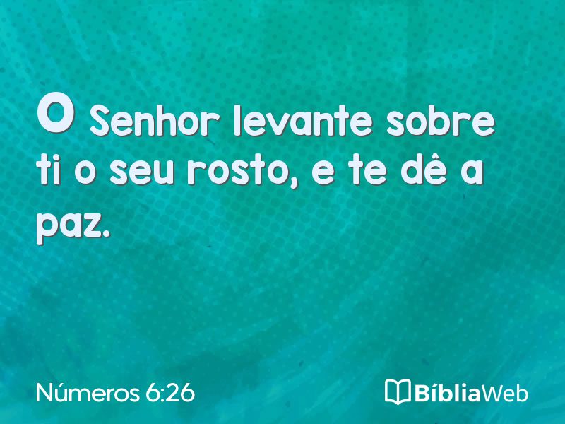 Números 6:26 em imagem para compartilhar