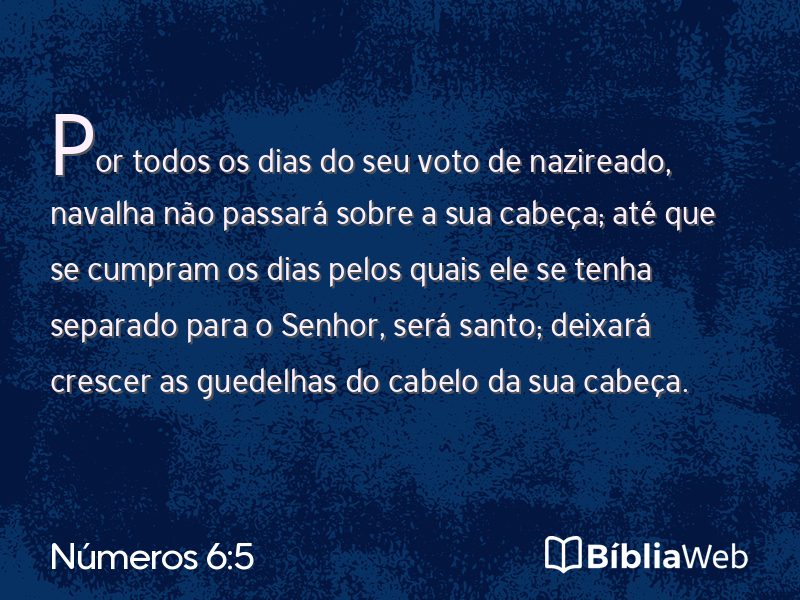 Números 6:5 em imagem para compartilhar