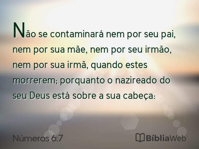 Números 6:7 em imagem para compartilhar
