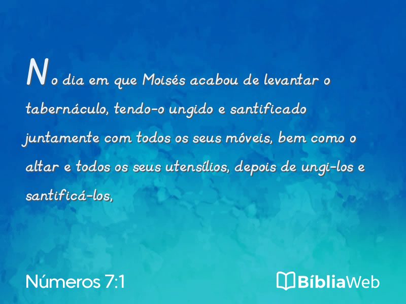 Números 7:1 em imagem para compartilhar