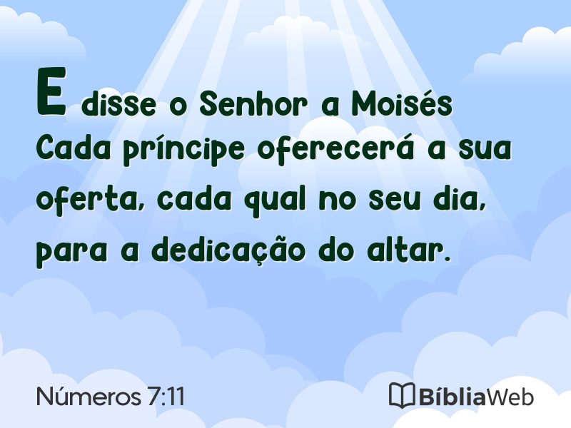 Números 7:11 em imagem para compartilhar