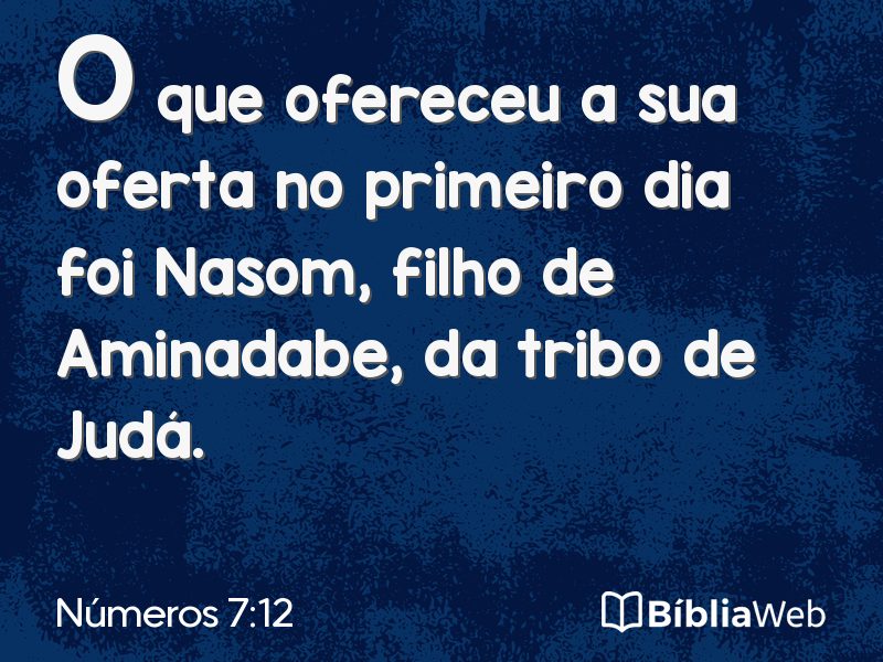 Números 7:12 em imagem para compartilhar