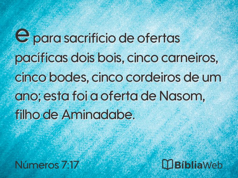 Números 7:17 em imagem para compartilhar