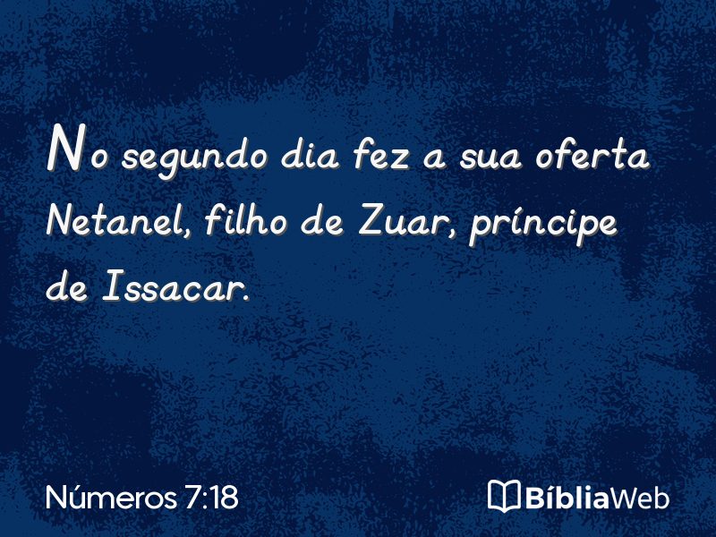 Números 7:18 em imagem para compartilhar