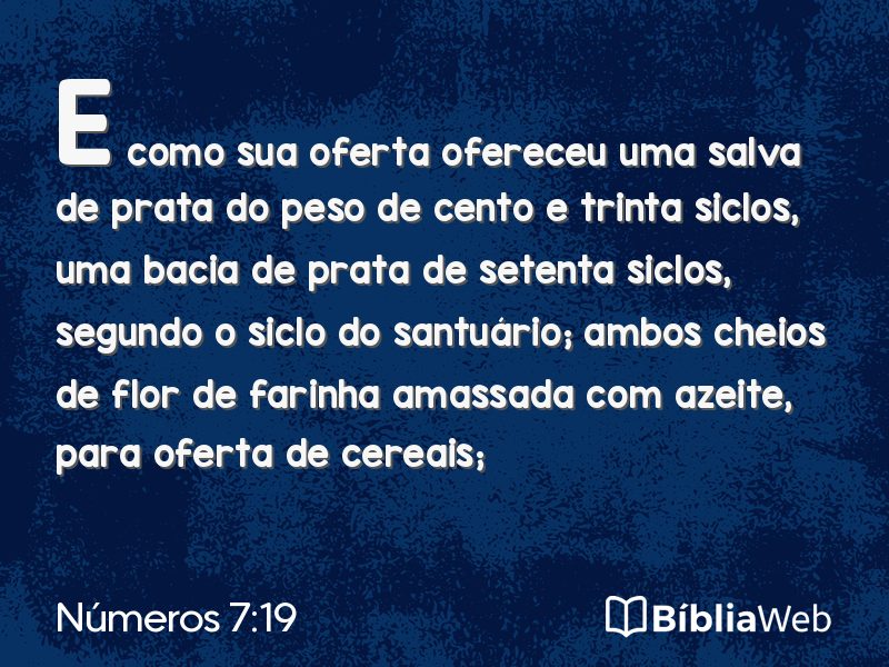 Números 7:19 em imagem para compartilhar