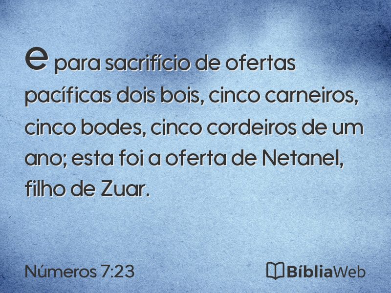 Números 7:23 em imagem para compartilhar
