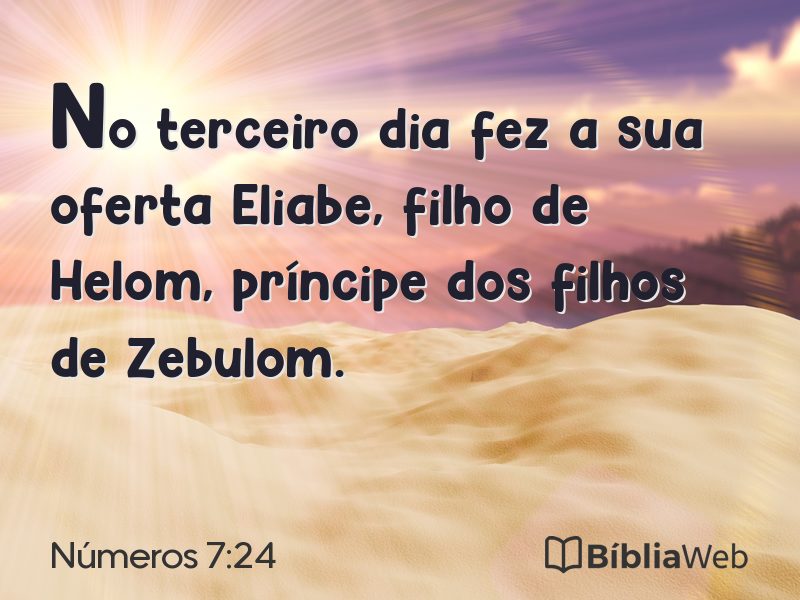 Números 7:24 em imagem para compartilhar