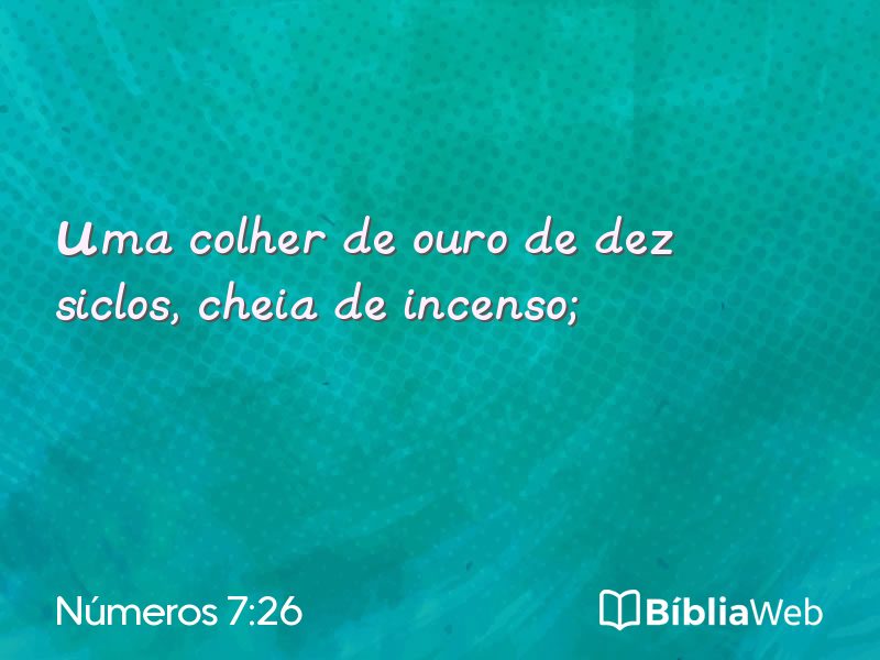Números 7:26 em imagem para compartilhar