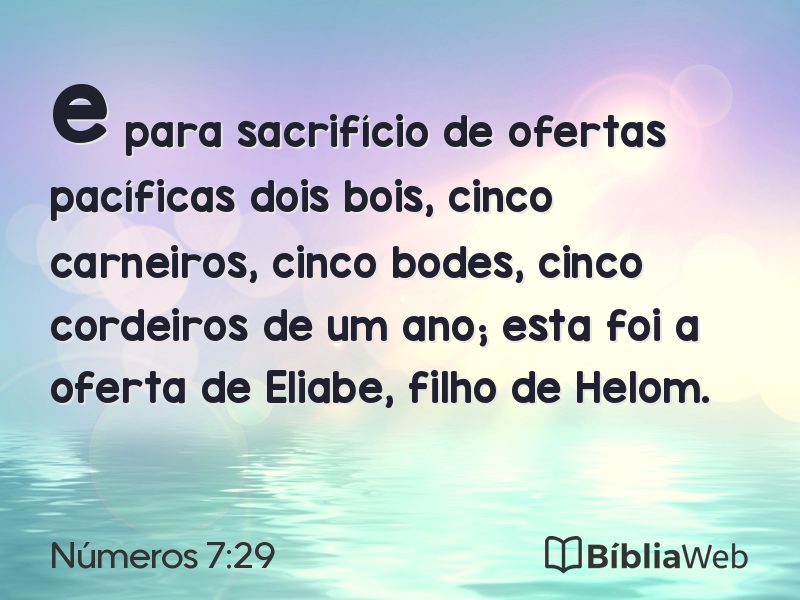 Números 7:29 em imagem para compartilhar