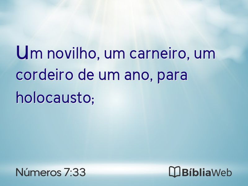 Números 7:33 em imagem para compartilhar