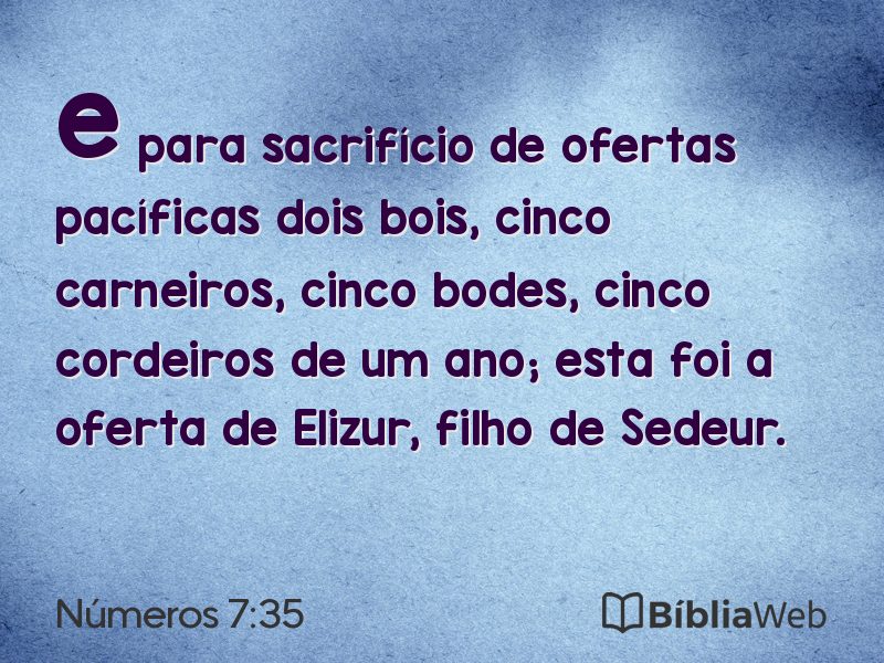 Números 7:35 em imagem para compartilhar