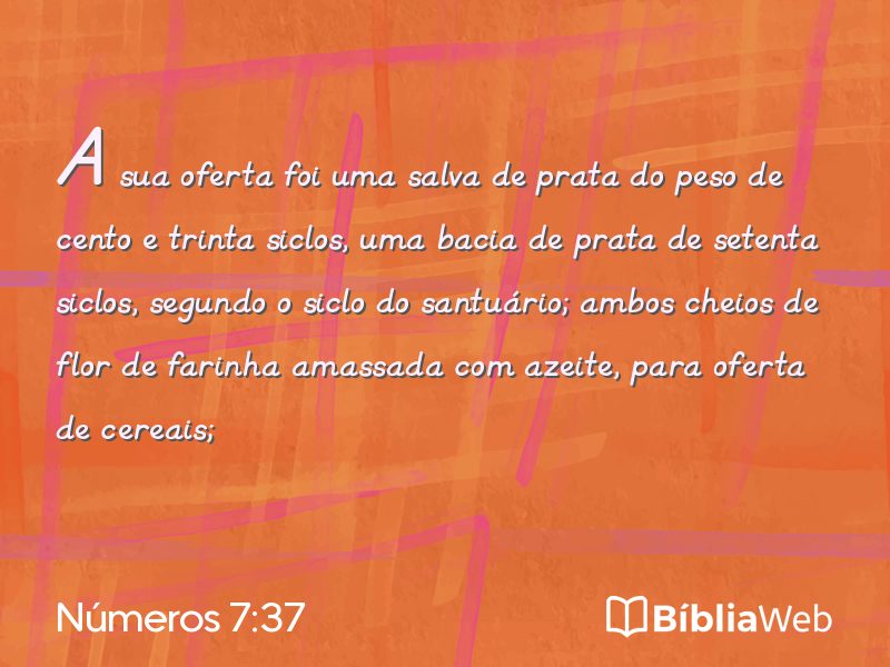 Números 7:37 em imagem para compartilhar