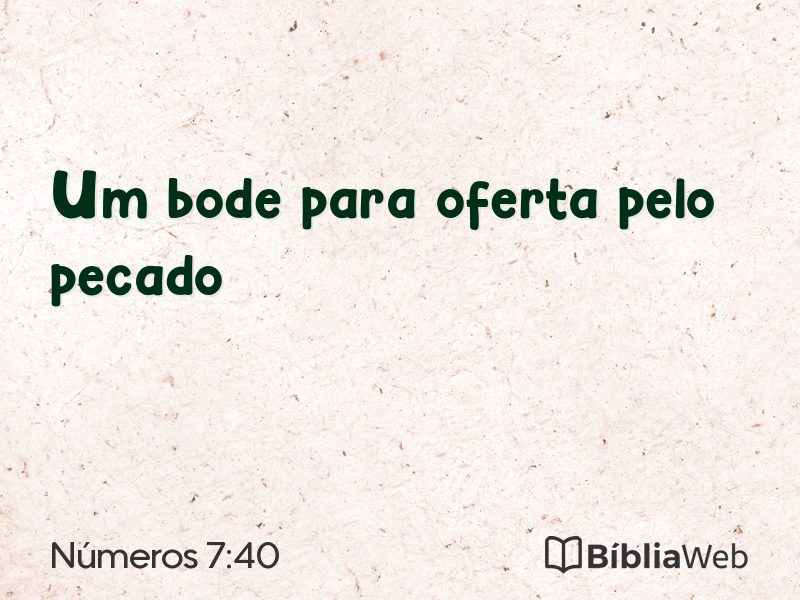 Números 7:40 em imagem para compartilhar