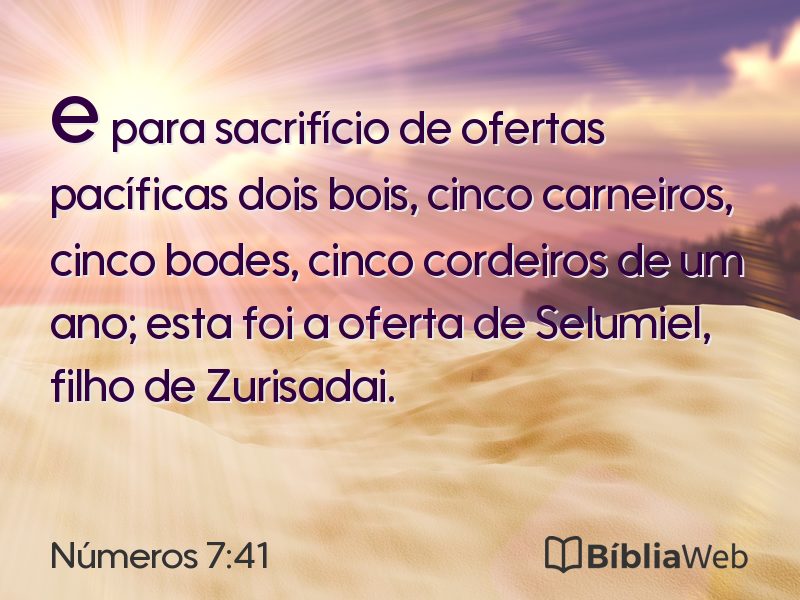Números 7:41 em imagem para compartilhar