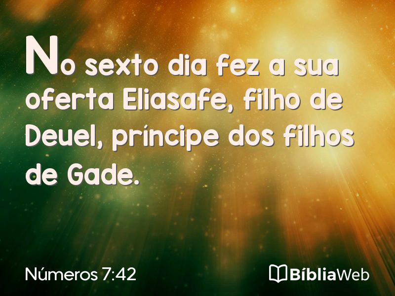 Números 7:42 em imagem para compartilhar