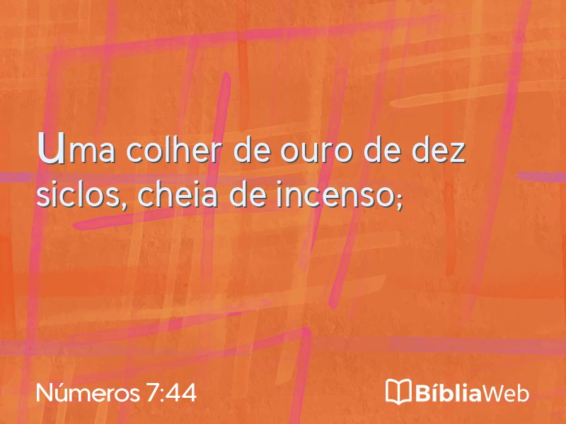 Números 7:44 em imagem para compartilhar