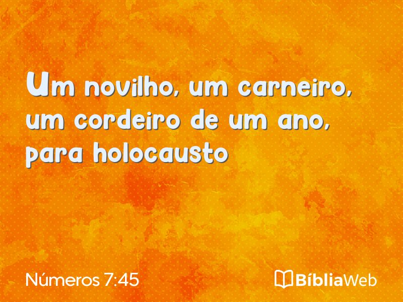 Números 7:45 em imagem para compartilhar