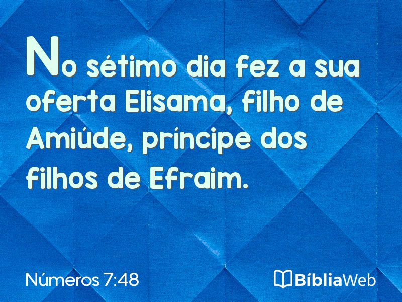 Números 7:48 em imagem para compartilhar