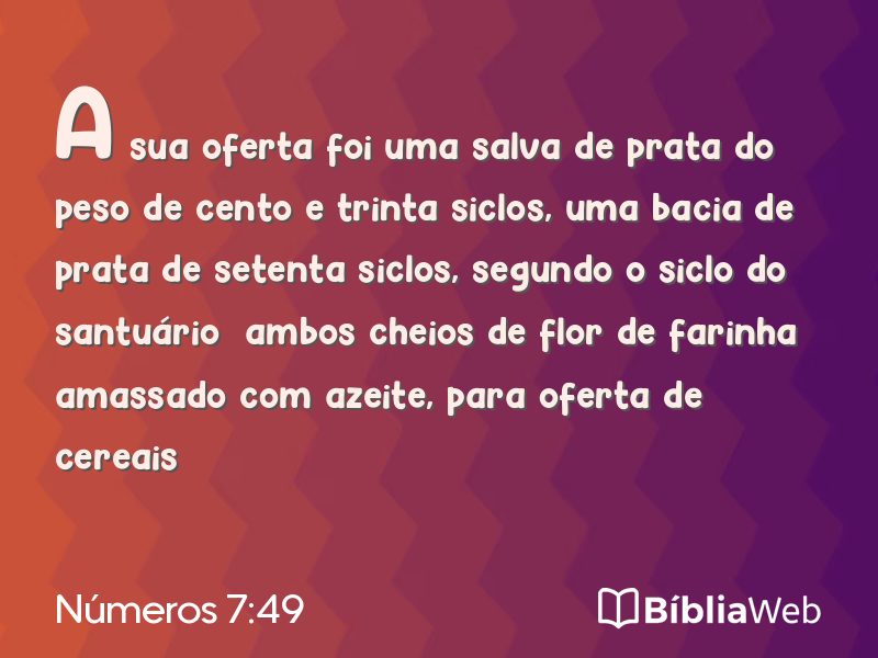 Números 7:49 em imagem para compartilhar