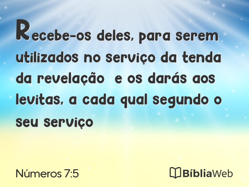 Números 7:5 em imagem para compartilhar