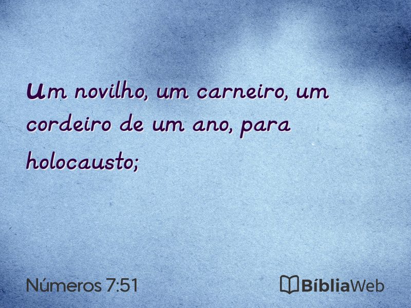 Números 7:51 em imagem para compartilhar
