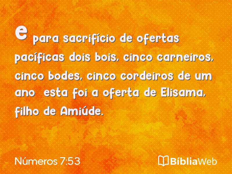 Números 7:53 em imagem para compartilhar