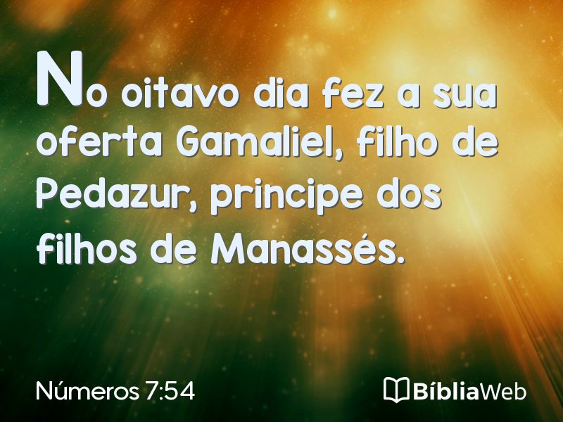 Números 7:54 em imagem para compartilhar