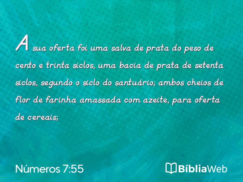 Números 7:55 em imagem para compartilhar