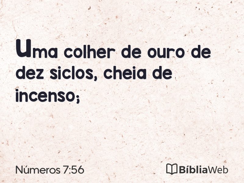 Números 7:56 em imagem para compartilhar