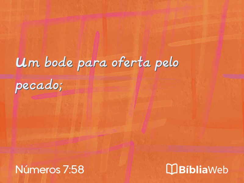 Números 7:58 em imagem para compartilhar