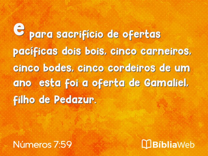 Números 7:59 em imagem para compartilhar