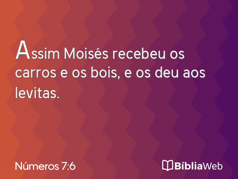 Números 7:6 em imagem para compartilhar