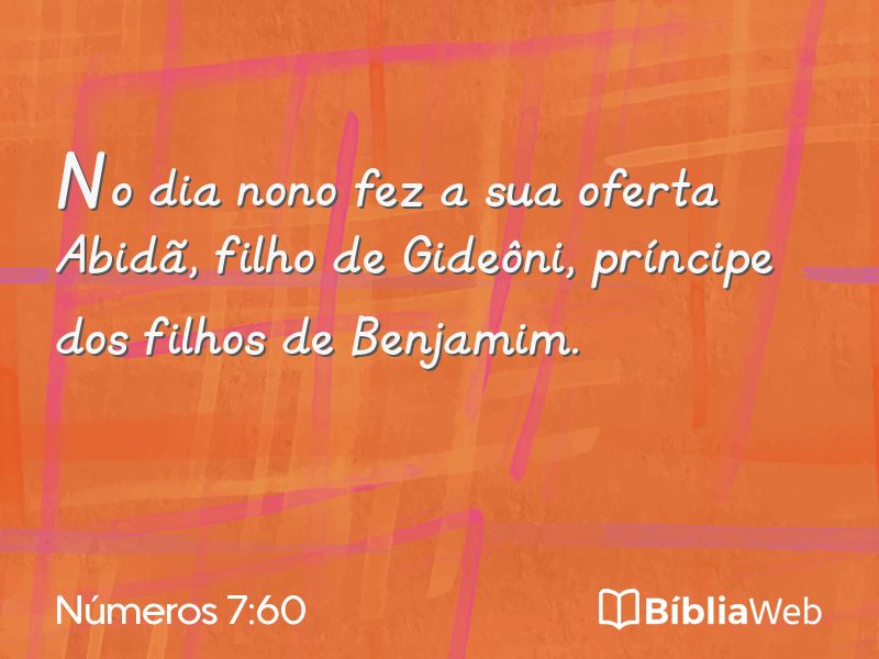 Números 7:60 em imagem para compartilhar