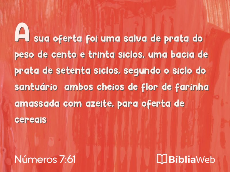Números 7:61 em imagem para compartilhar