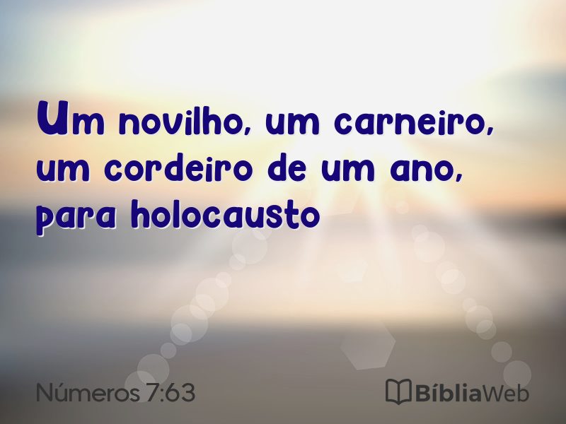 Números 7:63 em imagem para compartilhar