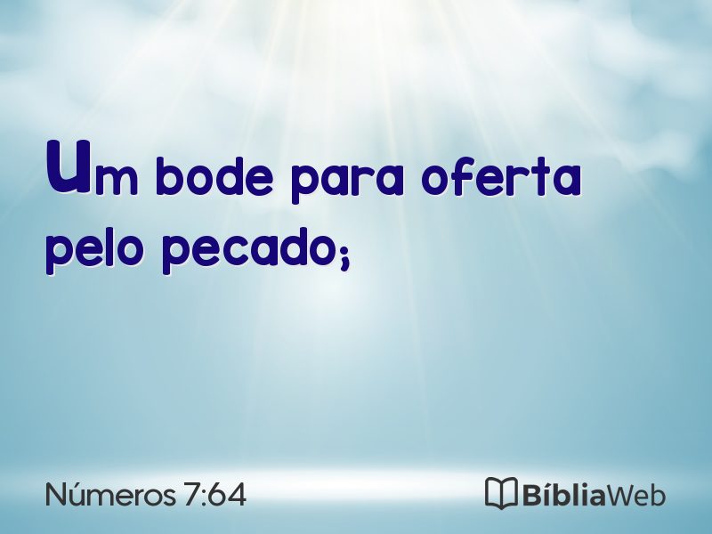 Números 7:64 em imagem para compartilhar