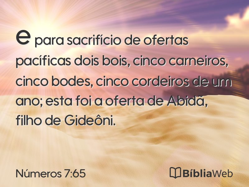 Números 7:65 em imagem para compartilhar