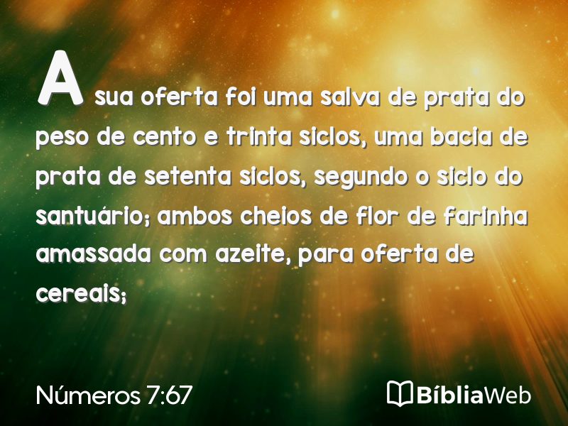 Números 7:67 em imagem para compartilhar