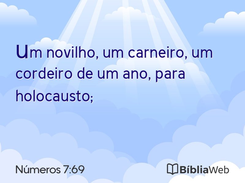 Números 7:69 em imagem para compartilhar