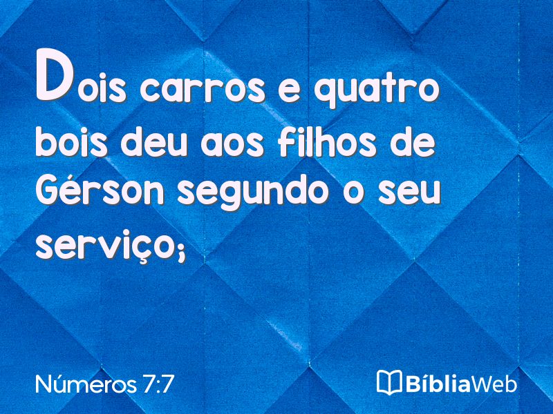 Números 7:7 em imagem para compartilhar