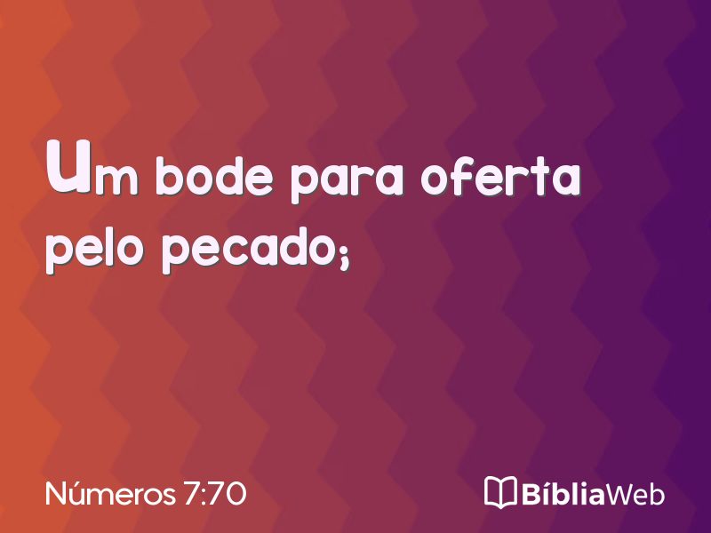 Números 7:70 em imagem para compartilhar