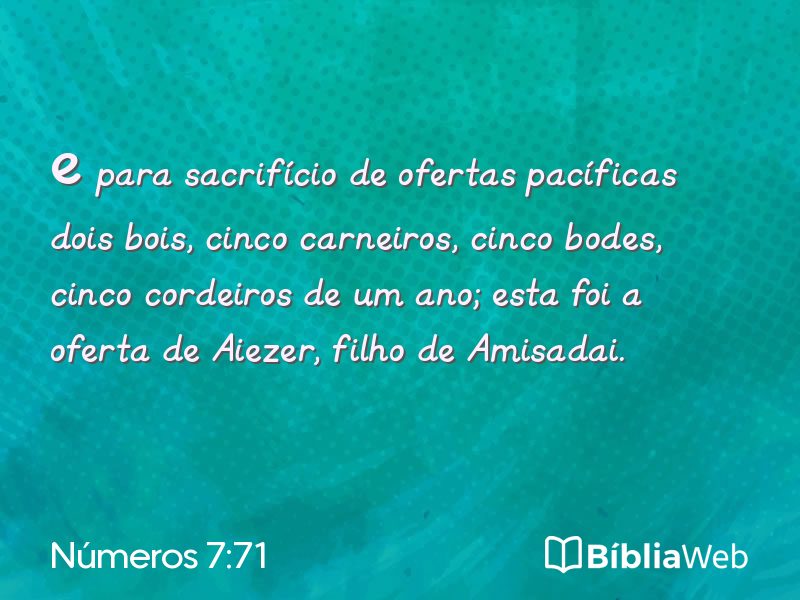 Números 7:71 em imagem para compartilhar