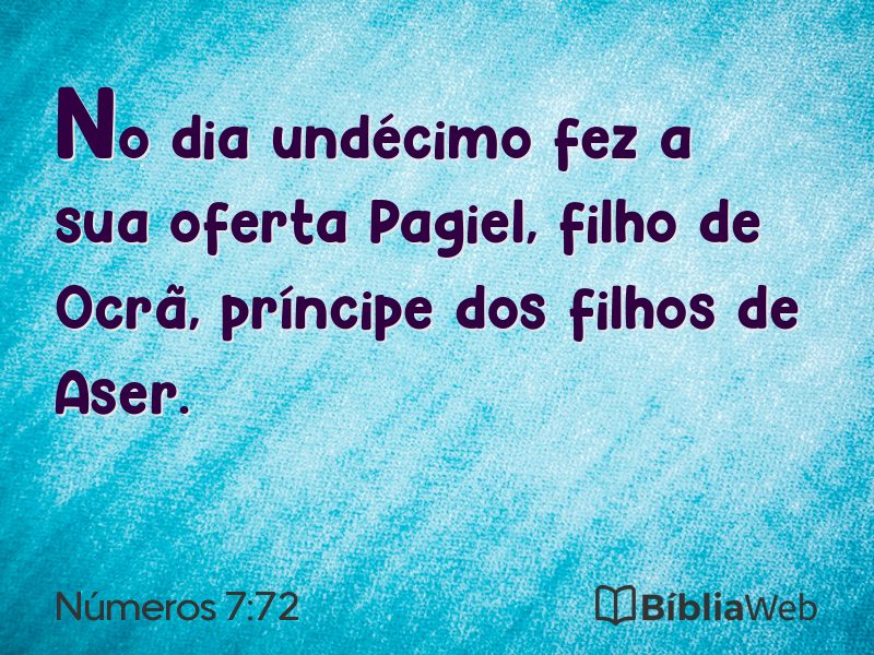 Números 7:72 em imagem para compartilhar