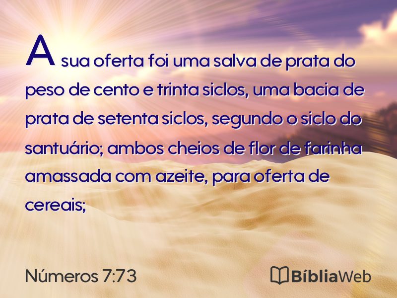 Números 7:73 em imagem para compartilhar