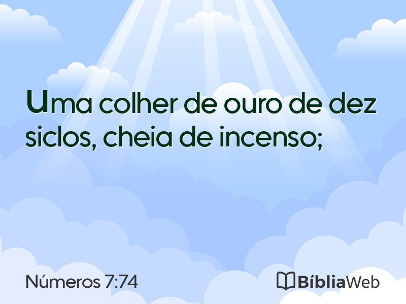 Números 7:74 em imagem para compartilhar