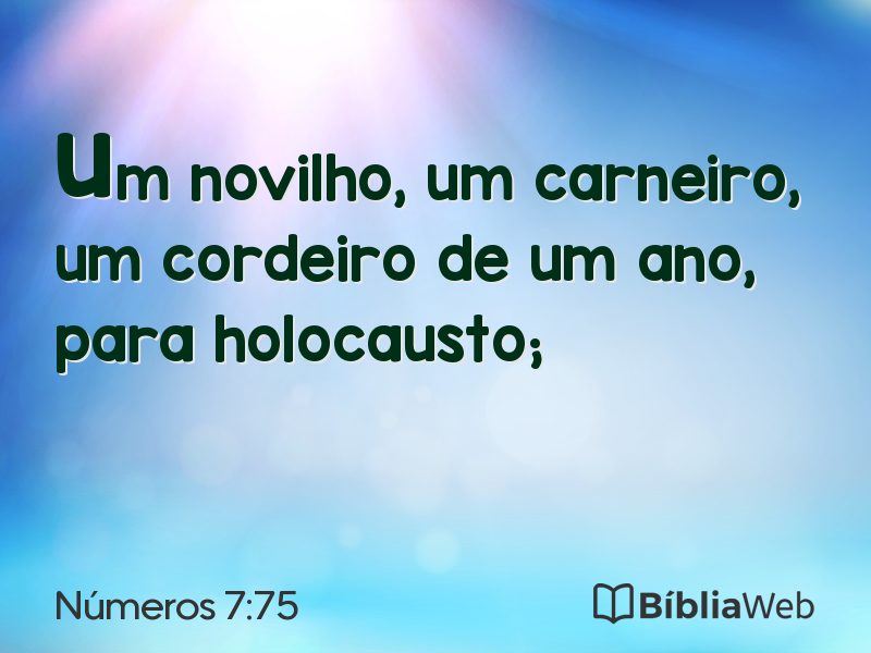 Números 7:75 em imagem para compartilhar